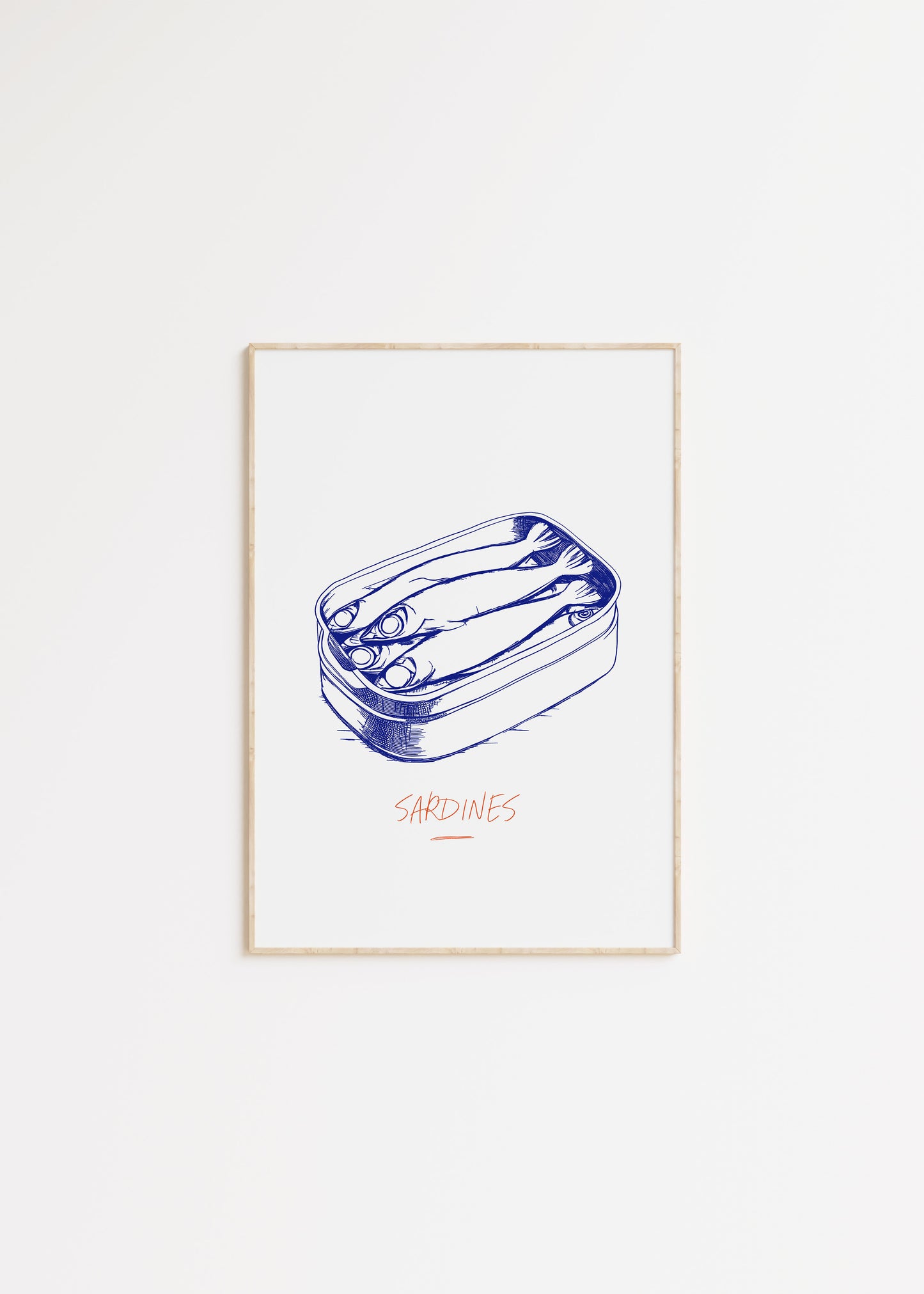 art poster of sardines for kitchen