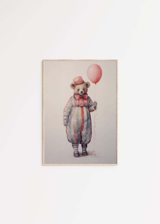 bear with balloon art print
