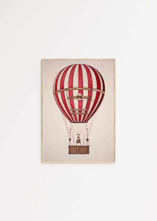 air balloon art poster