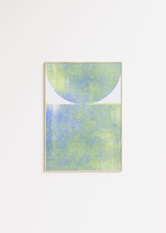 green blue risograph poster